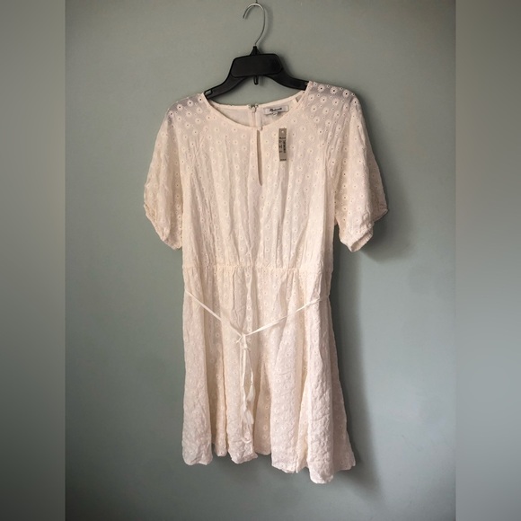 NWT Madewell Cream Eyelet Tassel-Tie Mini Dress - Picture 5 of 7